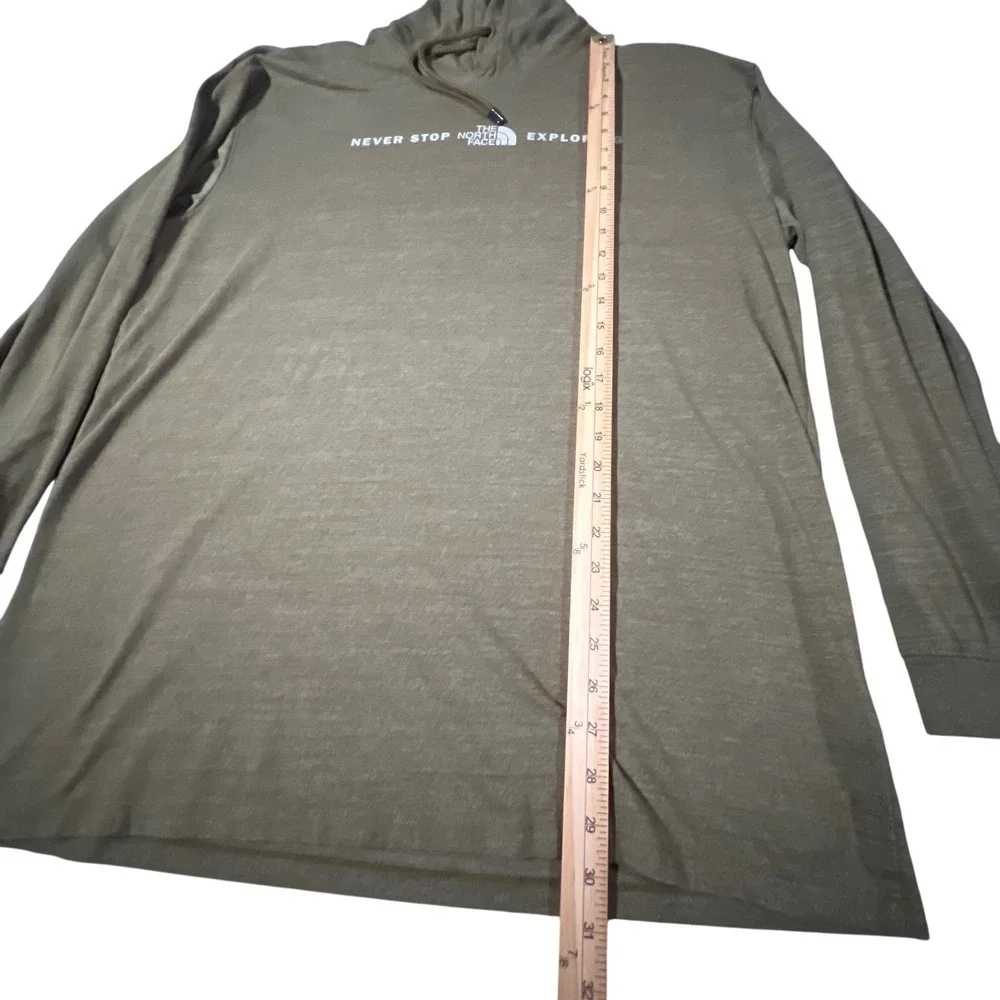 The North Face Hoodie Mens XL Olive Green Long Sleeve Tee A532D SP21 Heathered‎
